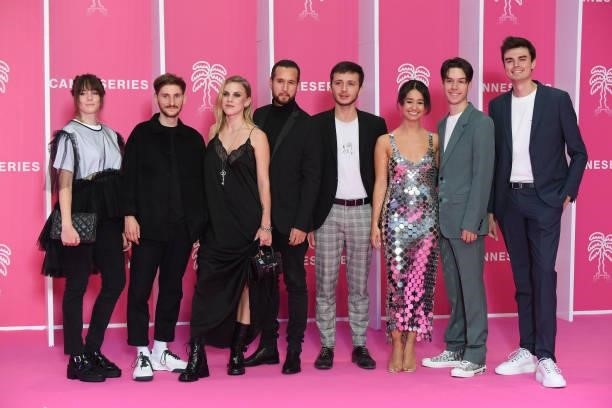 Guest, Benjamin Vernet, Emy Letertre, Odah Sama, Lena Mahfouf and guests attend the opening ceremony during the 4th Canneseries Festival on October...