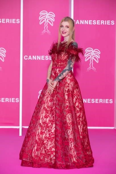 Guest attends the opening ceremony of the 4th Canneseries Festival on October 08, 2021 in Cannes, France.
