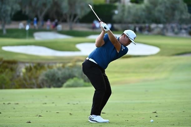 Sungjae Im of South Korea hits an approach shot on the third hole during round two of the Shriners Children's Open at TPC Summerlin on October 08,...