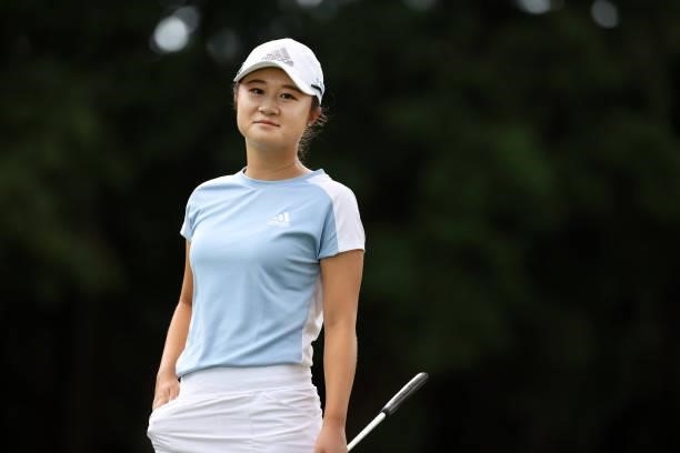 Haruka Morita of Japan is seen on the 5th green during the second round of the Stanley Ladies at Tomei Country Club on October 9, 2021 in Susono,...
