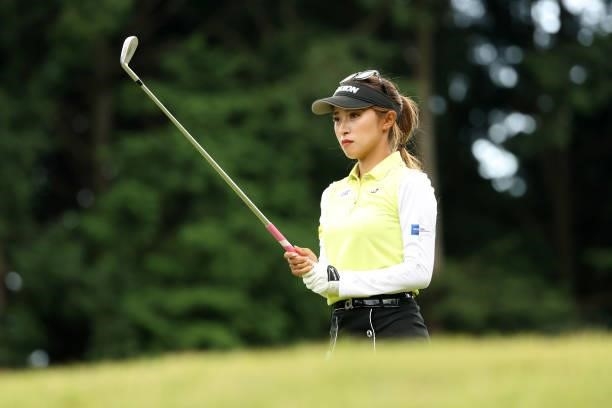 Reika Usui of Japan is seen before her tee shot on the 6th hole during the second round of the Stanley Ladies at Tomei Country Club on October 9,...