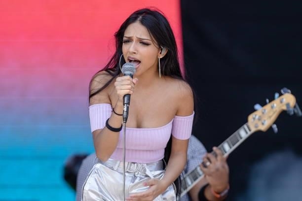 Saleka performs during Weekend 2 of the ACL Music Festival at Zilker Park on October 08, 2021 in Austin, Texas.