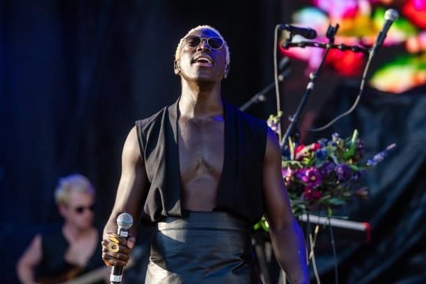 Moses Sumney performs during Weekend 2 of the ACL Music Festival at Zilker Park on October 08, 2021 in Austin, Texas.