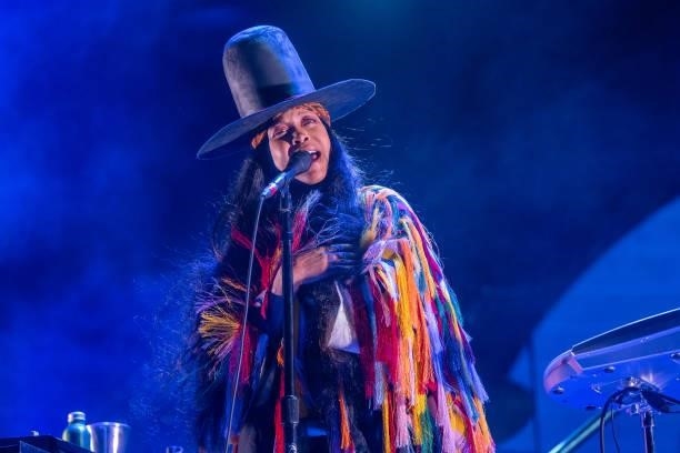 Erykah Badu performs during Weekend 2 of the ACL Music Festival at Zilker Park on October 08, 2021 in Austin, Texas.