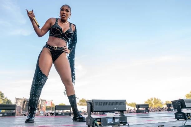 Megan Thee Stallion performs during Weekend 2 of the ACL Music Festival at Zilker Park on October 08, 2021 in Austin, Texas.