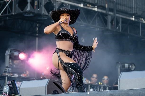 Megan Thee Stallion performs during Weekend 2 of the ACL Music Festival at Zilker Park on October 08, 2021 in Austin, Texas.