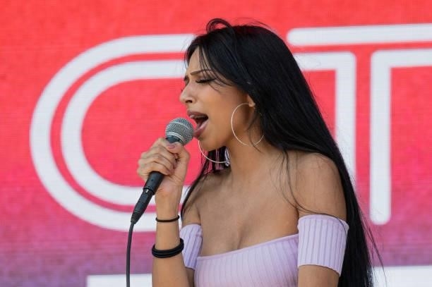 Singer and songwriter Saleka performs live on stage during Austin City Limits Festival at Zilker Park on October 08, 2021 in Austin, Texas.
