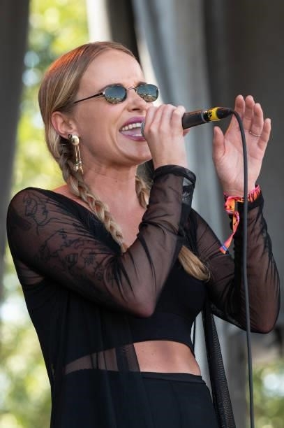 Singer and songwriter Leah Blevins performs live on stage during Austin City Limits Festival at Zilker Park on October 08, 2021 in Austin, Texas.