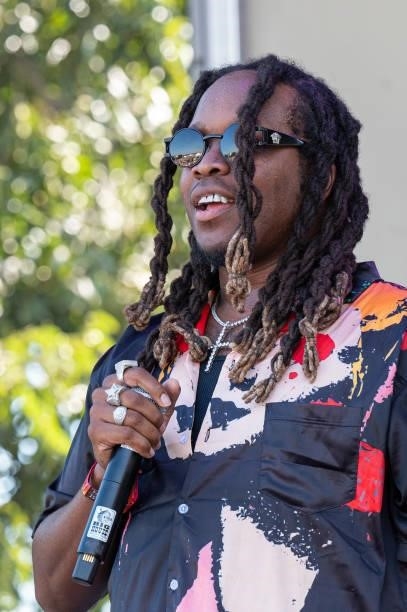 Rapper The Teeta performs live on stage during Austin City Limits Festival at Zilker Park on October 08, 2021 in Austin, Texas.