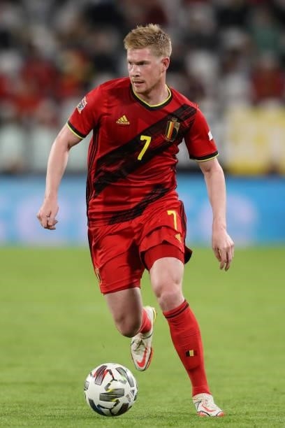 Kevin De Bruyne of Belgium during the UEFA Nations League 2021 Semi-final match between Belgium and France at Juventus Stadium on October 07, 2021 in...
