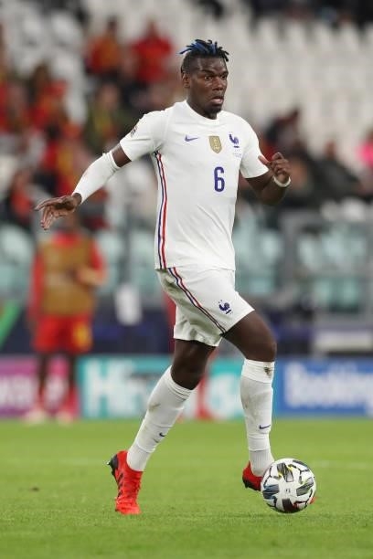 Paul Pogba of France during the UEFA Nations League 2021 Semi-final match between Belgium and France at Juventus Stadium on October 07, 2021 in...