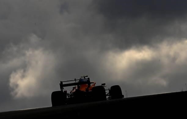 Lando Norris of Great Britain driving the McLaren F1 Team MCL35M Mercedes on track during qualifying ahead of the F1 Grand Prix of Turkey at...