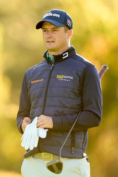 David Law of Scotland looks on during Day Three of The Open de Espana at Club de Campo Villa de Madrid on October 09, 2021 in Madrid, Spain.