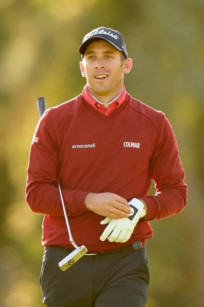 Lorenzo Gagli of Italy looks on during Day Three of The Open de Espana at Club de Campo Villa de Madrid on October 09, 2021 in Madrid, Spain.