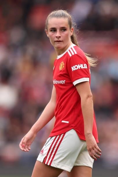 Ella Toone of Manchester United during the Barclays FA Women's Super League match between Manchester United Women and Manchester City Women at Leigh...