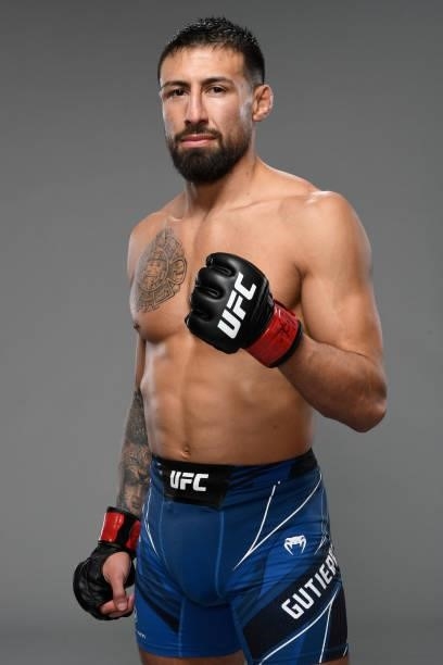 Chris Gutierrez poses for a portrait backstage during the UFC Fight Night event at UFC APEX on October 09, 2021 in Las Vegas, Nevada.