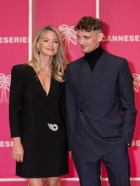 Virginie Efira and Niels Schneider attends the 4th Canneseries Festival - Day Two on October 09, 2021 in Cannes, France.