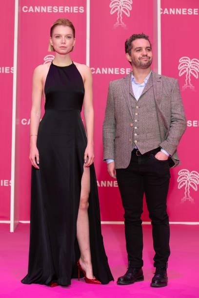 Actors Eden Ducourant and Bruno Sanches attend the 4th Canneseries Festival - Day Two on October 09, 2021 in Cannes, France.