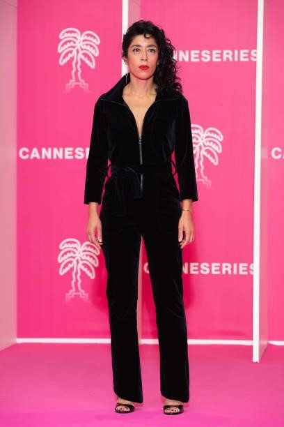 Actress Naidra Ayadi attends the 4th Canneseries Festival - Day Two on October 09, 2021 in Cannes, France.