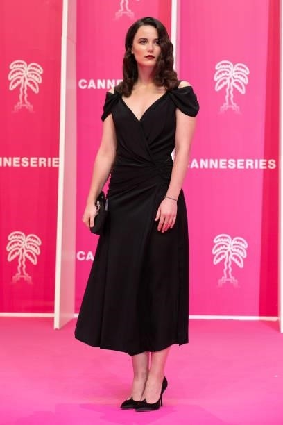 Actress Vera Kolesnikova attends the 4th Canneseries Festival - Day Two on October 09, 2021 in Cannes, France.