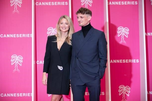 Actors Virginie Efira and Niels Schneider attend the 4th Canneseries Festival - Day Two on October 09, 2021 in Cannes, France.