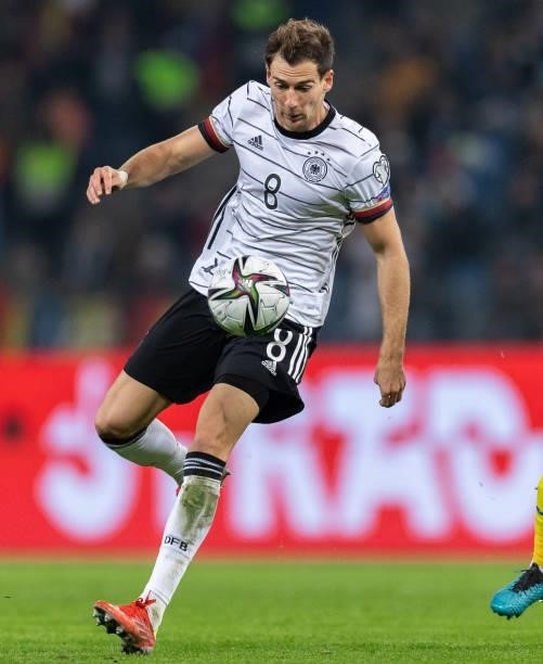 Jonas Hofmann of Germany controls the ball during the 2022 FIFA World Cup Qualifier match between Germany and Romania at Imtech Arena on October 08,...