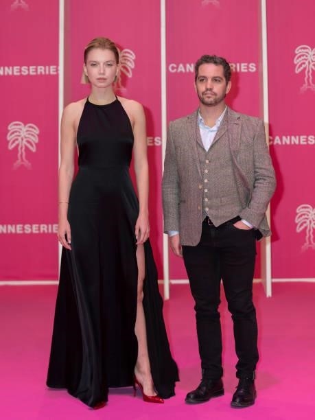 Eden Ducourant and Bruno Sanches attend the 4th Canneseries Festival - Day Two on October 09, 2021 in Cannes, France.
