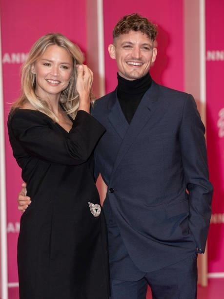 Virginie Efira and Niels Schneider attend the 4th Canneseries Festival - Day Two on October 09, 2021 in Cannes, France.