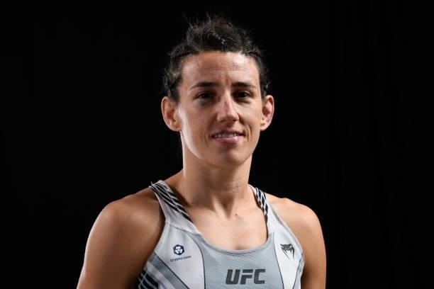 Marina Rodriguez of Brazil poses for a portrait backstage during the UFC Fight Night event at UFC APEX on October 09, 2021 in Las Vegas, Nevada.