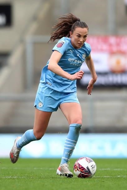 Caroline Weir of Manchester City during the Barclays FA Women's Super League match between Manchester United Women and Manchester City Women at Leigh...