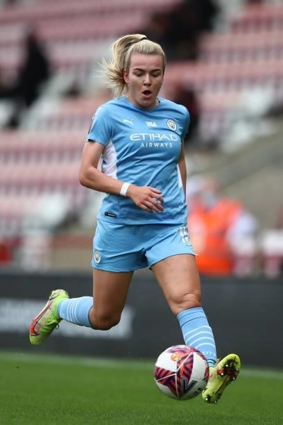Lauren Hemp of Manchester City during the Barclays FA Women's Super League match between Manchester United Women and Manchester City Women at Leigh...
