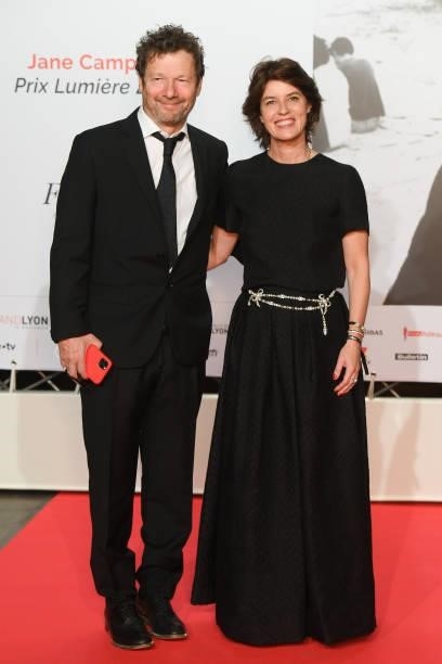 Jérôme Kircher and Irène Jacob attends the opening ceremony during the 13th Film Festival Lumiere In Lyon on October 09, 2021 in Lyon, France.