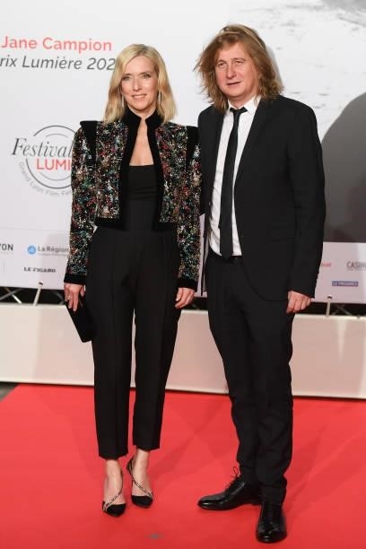 Léa Drucker and Julien Rambaldi attend the opening ceremony during the 13th Film Festival Lumiere In Lyon on October 09, 2021 in Lyon, France.