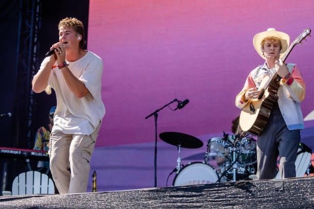 Forrest Frank and Colin Padalecki of Surfaces performs at ACL Music Festival at Zilker Park on October 09, 2021 in Austin, Texas.