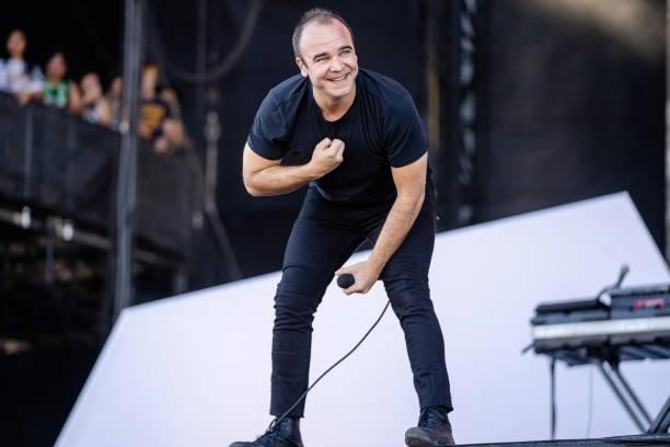 Samuel Herring of Future Islands performs at ACL Music Festival at Zilker Park on October 09, 2021 in Austin, Texas.