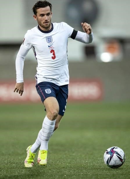 Ben Chilwell of England runs with the ball during the 2022 FIFA World Cup Qualifier match between Andorra and England at Estadi Nacional on October...