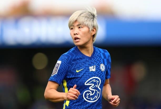 Ji So Yun of Chelsea during the Barclays FA Women's Super League match between Chelsea Women and Leicester City Women at Kingsmeadow on October 10,...