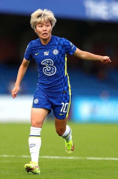 Ji So Yun of Chelsea during the Barclays FA Women's Super League match between Chelsea Women and Leicester City Women at Kingsmeadow on October 10,...