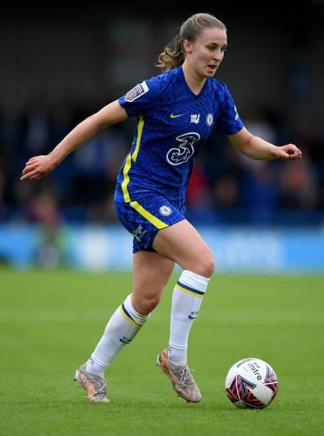 Niamh Charles of Chelsea Women in action during the Barclays FA Women's Super League match between Chelsea Women and Leicester City Women at...