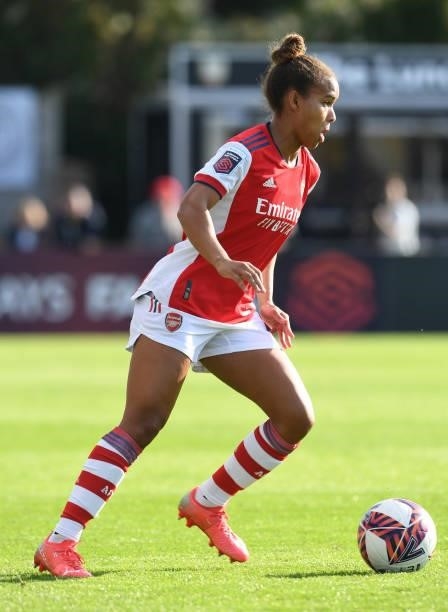 Nikita Parris of Arsenal during the Barclays FA Women's Super League match between Arsenal Women and Everton Women at Meadow Park on October 10, 2021...