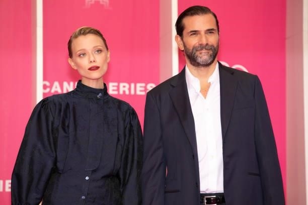 Ivanna Anatoliyivna Sakhno and Gregory Fitoussi attend the 4th Canneseries Festival - Day Three on October 10, 2021 in Cannes, France.