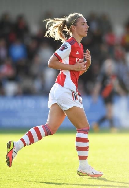 Jordan Nobbs of Arsenal during the Barclays FA Women's Super League match between Arsenal Women and Everton Women at Meadow Park on October 10, 2021...