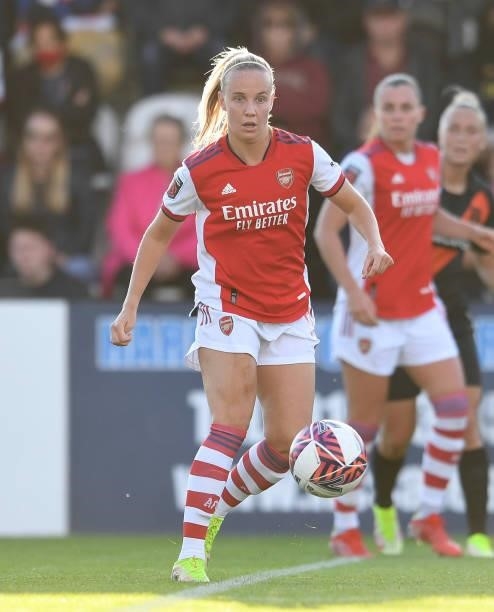 Beth Mead of Arsenal during the Barclays FA Women's Super League match between Arsenal Women and Everton Women at Meadow Park on October 10, 2021 in...