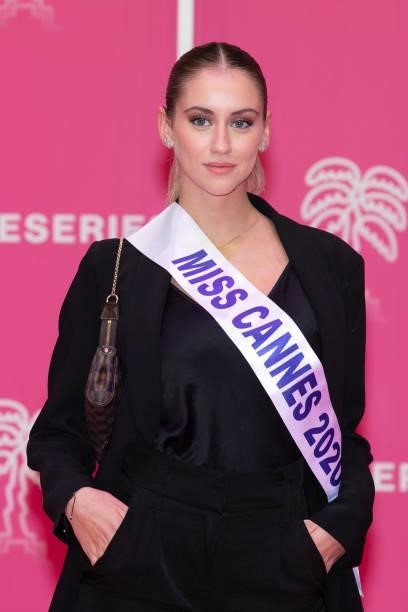 Miss Cannes 2020 Clara Chantereau attends the 4th Canneseries Festival - Day Three on October 10, 2021 in Cannes, France.