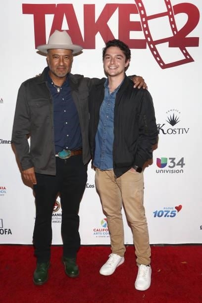 Juan Escobedo and Jonny Lovo attend “!Gaytino! Made In America" during the closing night of the East LA Film Festival and The Panamanian...