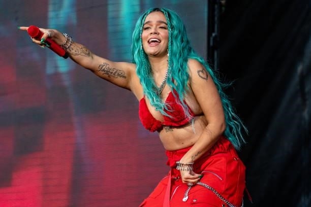 Karol G performs at ACL Music Festival at Zilker Park on October 10, 2021 in Austin, Texas.