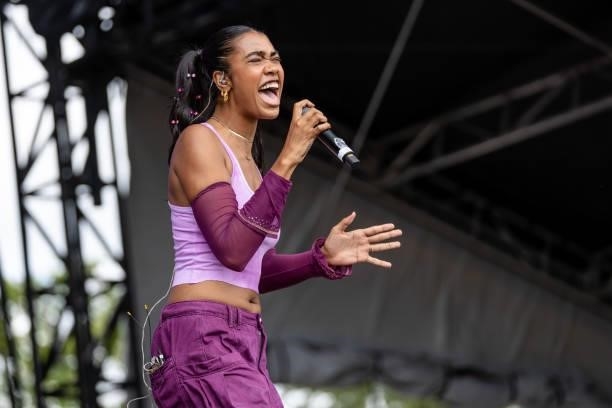 Amber Mark performs at ACL Music Festival at Zilker Park on October 10, 2021 in Austin, Texas.