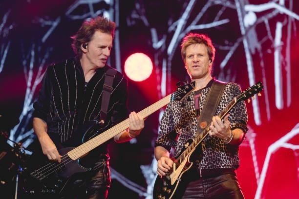 John Taylor and Dominic Brown of Duran Duran perform onstage during weekend two, day three of Austin City Limits Music Festival at Zilker Park on...