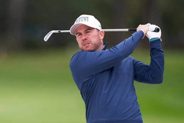 Richie Ramsay of Scotland plays a shot during Day Four of The Open de Espana at Club de Campo Villa de Madrid on October 10, 2021 in Madrid, Spain.