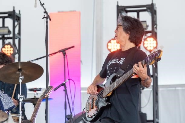 Bassist Glenn Fukunaga performs live on stage during Austin City Limits Festival at Zilker Park on October 10, 2021 in Austin, Texas.